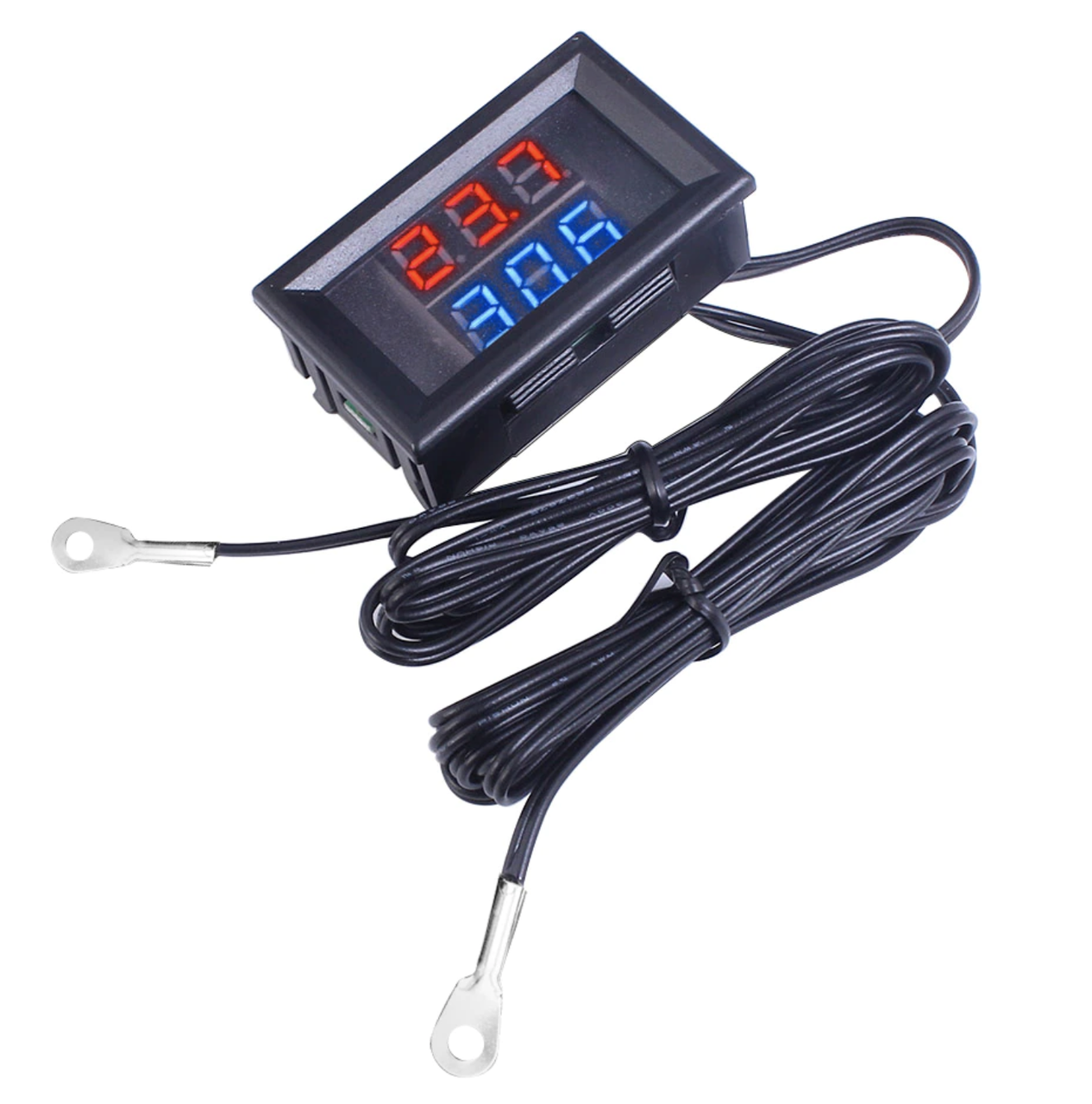Термометр с двумя датчиками, LED дисплеем и двумя щупами - красный ...