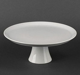 Блюдо для торта на ніжці біле порцелянове Lubiana 305 мм 1852