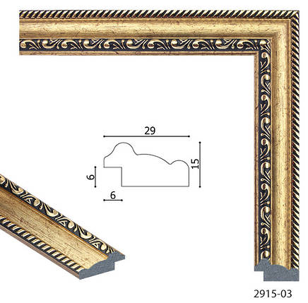 Фоторамка 50х60 см., золота з обрамленням, багет 2915-03, фото 2