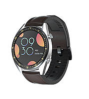 Кожаный силиконовый ремешок 22 мм тёмно-коричневый на смарт часы Samsung, Huawei, Huami Amazfit