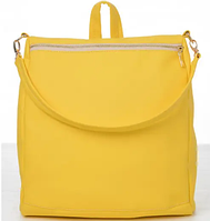 Стильный рюкзак женский качественный желтый 34х31х15 см, сумка рюкзак яркая молодежная для ноутбука