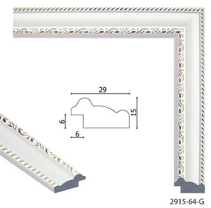 Фоторамки 50х60 см., біла з обрамленням, багет 2915-64, фото 2