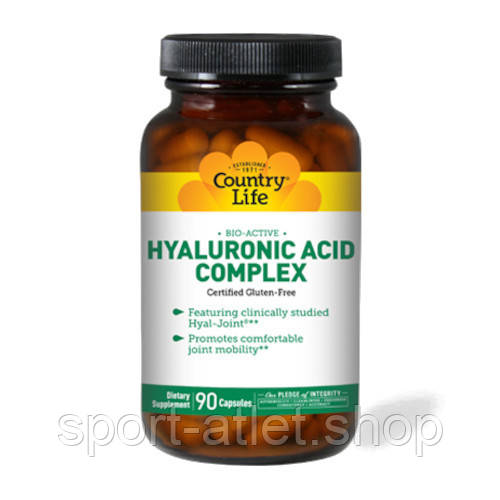 Препарат для суглобів і зв'язок Country Life Hyaluronic Acid Complex, 90 капсул