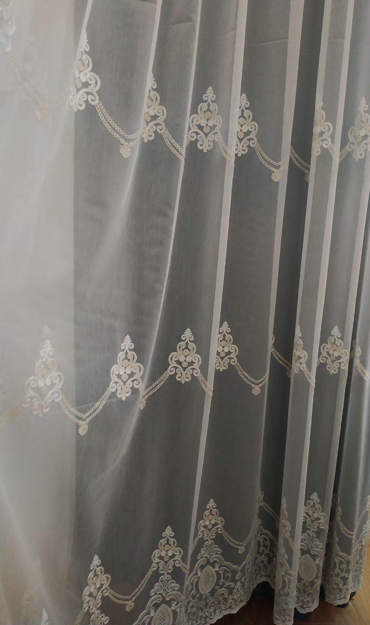 Купить Тюль с вышивкой на бамбуковой основе для зала и гостинной ...