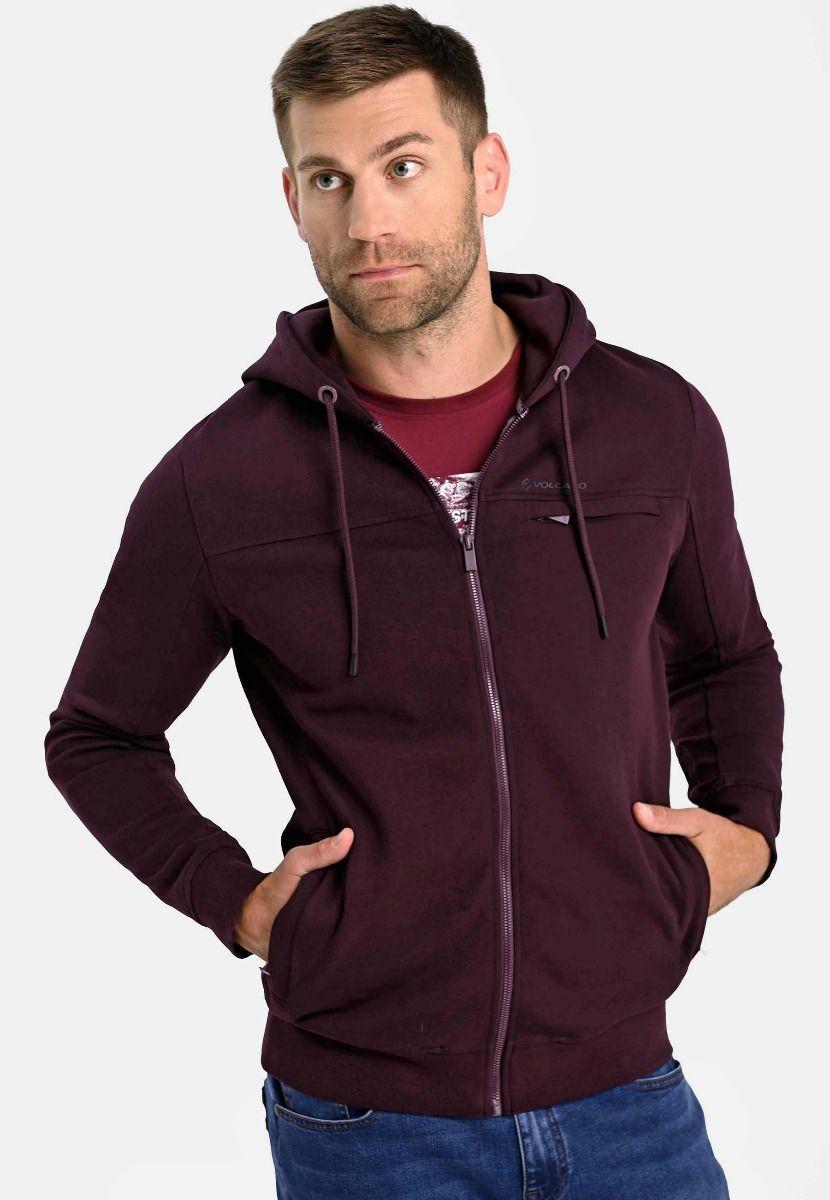 Мужская хлопковая толстовка (худи) на молнии Volcano с капюшоном ...