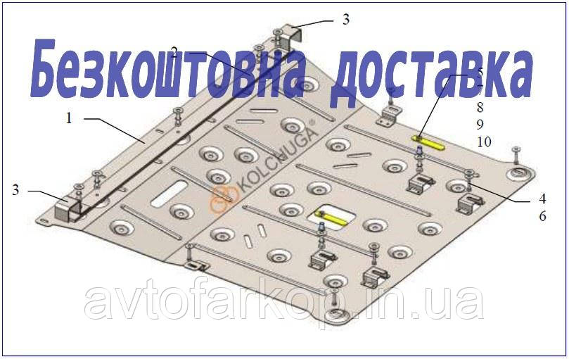 Захист двигуна Nissan Juke (2019-)(Захист двигуна Ніссан Жук) Кольчуга, фото 1