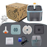 Питний фонтан для котів собак 2л USB з фільтром і датчиком руху, фото 2