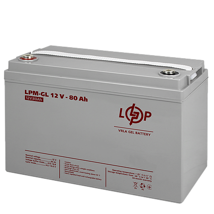 Акумулятор гелевий LPM-GL 12 V — 80 Ah, фото 1