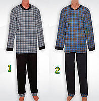 Мужская пижама с длинным рукавом Трикотажная пижама для мужчин. Пижама мужская. Костюм домашний (кофта+штаны). 58