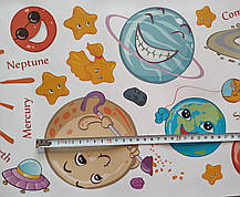 Наклейка в дитячу, на шафу, у дитячий садок "Сонце та планети" 70*100 см (лист 30 см*90 см), фото 2