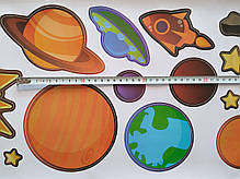 Наклейка в дитячу, на шафу, у дитячий садок "Сонце та планети" 50*170 см (лист 30 см*90 см), фото 2