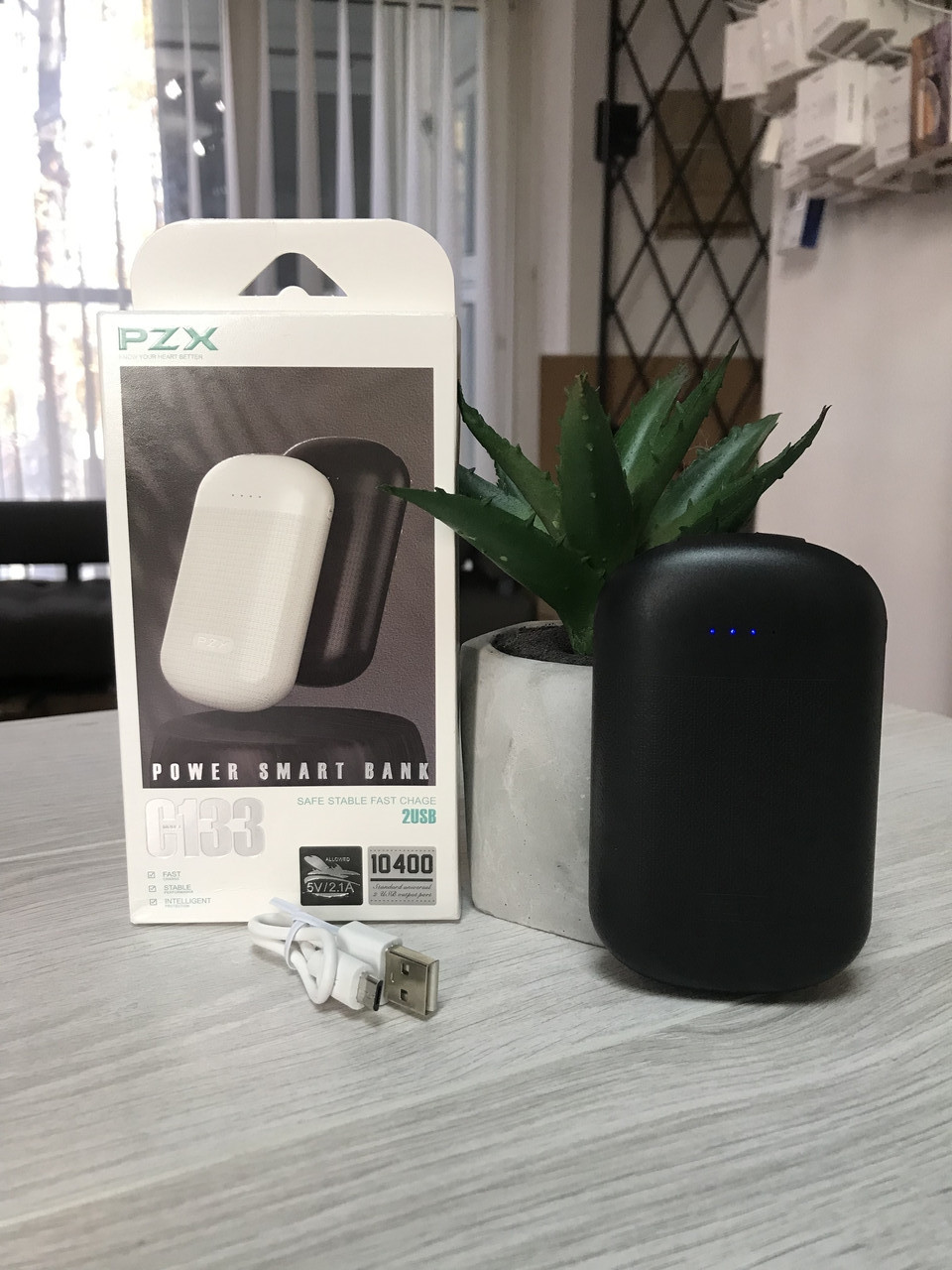 Power Bank PZX C133 Повербанк 10400 mAh Чорний
