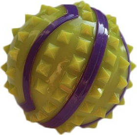 Іграшка м'яч із шипами AnimAll GrizZzly 9710 7 см Жовто-фіолетовий (6914068019710)
