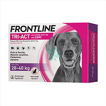 Краплі Frontline Tri-Act (Фронтлайн Три-Акт) від бліх, вошей, кліщів і комарів, для собак 20-40 кг, 1 п.