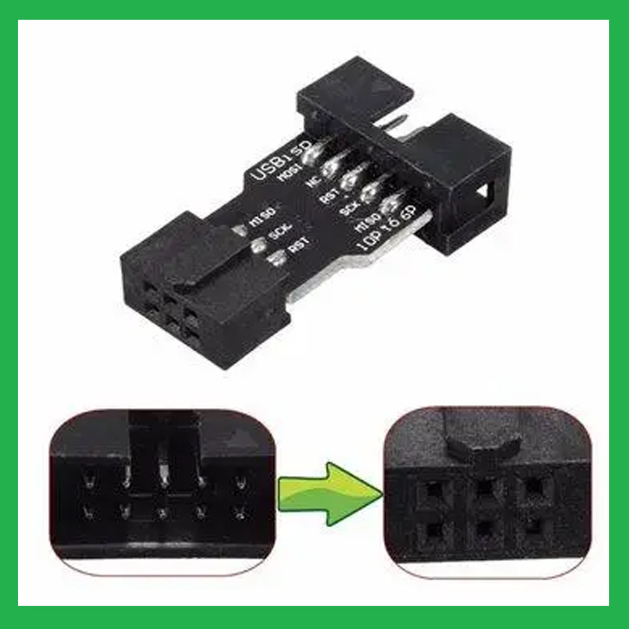 Переходник 10 pin на 6 pin, ATMEL AVRISP USBASP STK500