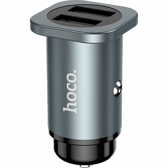 АЗП Hoco 2xUSB 4.8A алюміній Wise Road dual port car charger NZ4 Metal Gray