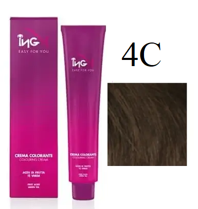 Крем-фарба для волосся безаміачна ING Professional Colouring Cream No Ammonia 4С Темний шоколад 100 мл, фото 2