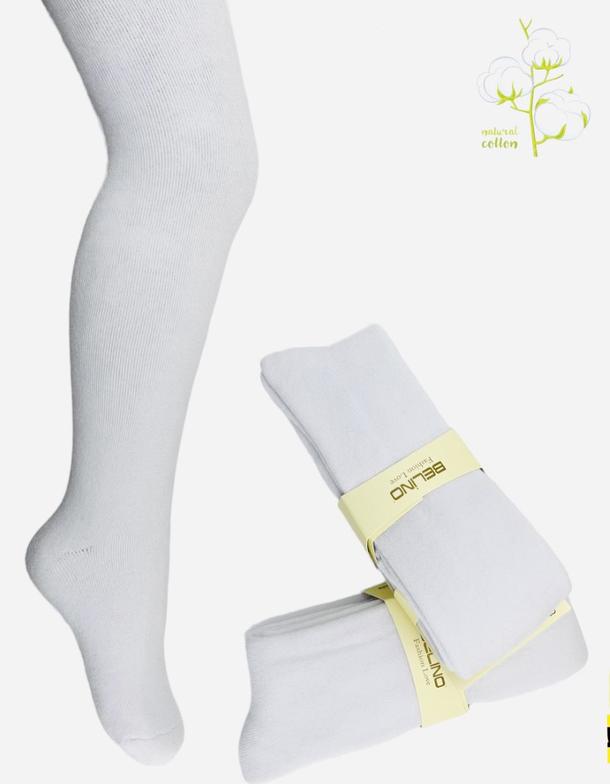 Махрові білі дитячі колготи для дівчинки Туреччина