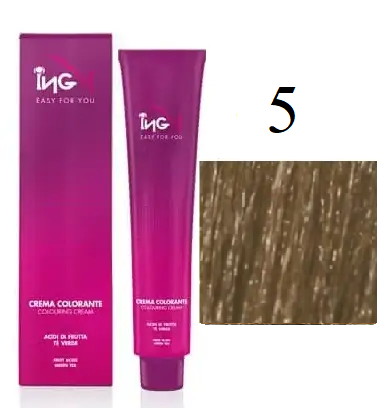 Крем-фарба для волосся безаміачна ING Professional Colouring Cream No Ammonia 5 Світло-каштановий 100 мл
