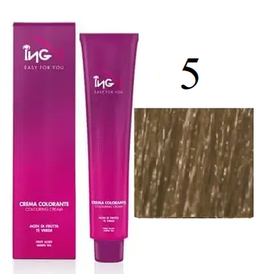 Крем-фарба для волосся безаміачна ING Professional Colouring Cream No Ammonia 5 Світло-каштановий 100 мл, фото 2