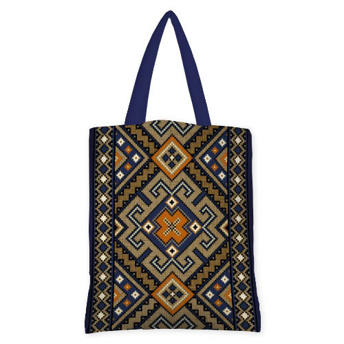 Сумка жіноча тканинна Original Орнамент коричневый с синим 40x45 см (SV_22U027_TSI), фото 1