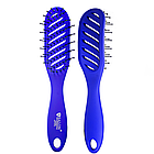 Щітка для волосся масажна пластикова продувная Salon Professional синя, фото 3
