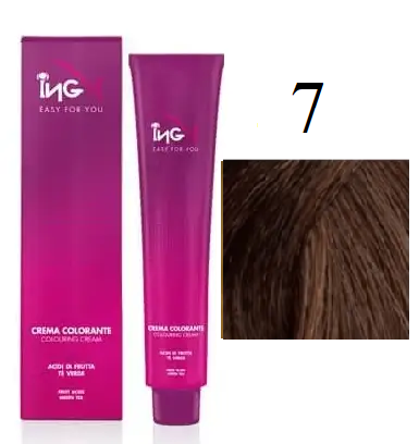 Крем-фарба для волосся безаміачна ING Professional Colouring Cream No Ammonia 7 Блондин 100 мл, фото 2