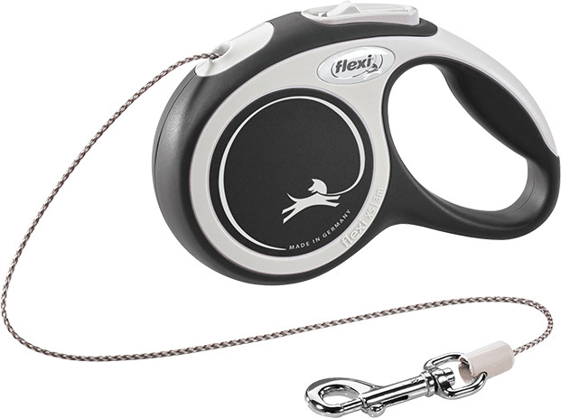 Повідець-рулетка Flexi New Comfort XS трос 3м до 8 кг (Чорний)