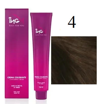 Крем-фарба для волосся безаміачна ING Professional Colouring Cream No Ammonia 4 Каштановий 100 мл