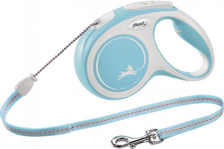 Повідець-рулетка Flexi New Comfort M трос 8 м до 20 кг (Світло-Синій)