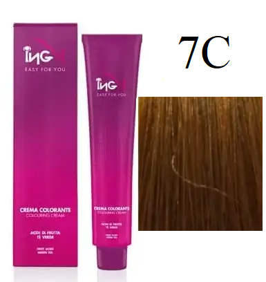 Крем-фарба для волосся безаміачна ING Professional Colouring Cream No Ammonia 7С Тоффі 100 мл, фото 2
