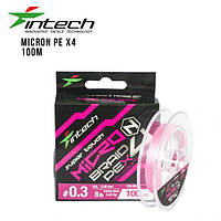 Шнур плетеный Intech MicroN PE X4 100m (0.4 (10lb/ 4.54kg)),FS0641884