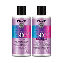 Набір інтенсивне лікування Inoar Kit duo 4D beauty in 4 dimension, 2x400 ml