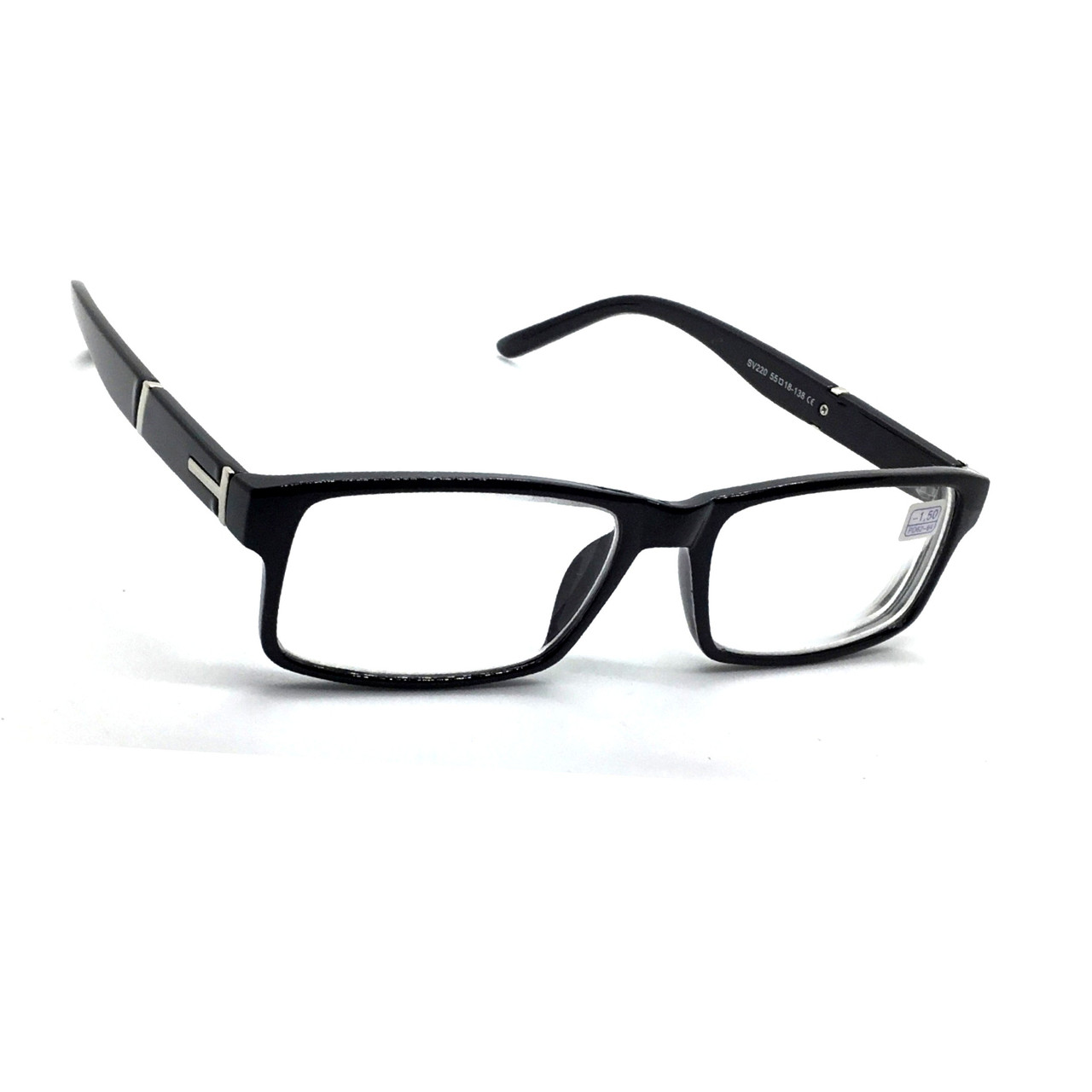 Універсальні чорні пластикові окуляри 220 білий мінус