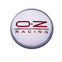 Колпачки заглушки для литых дисков OZ Racing серый c красными буквами 56/60мм