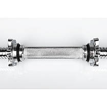 Гриф гантельний хромований 45 см D 28 мм, фото 3