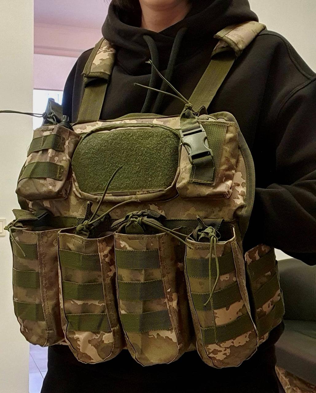 Розвантажувальна система плитоноска Plate Carrier у турецькому камуфляжі