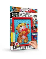 Вишивка на пластиковій канві з багетною рамкою Danko Toys Plastic Canvas: Ведмедик PC-01-03