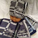 Шапка підліткова в'язана, на флісі, фото 2