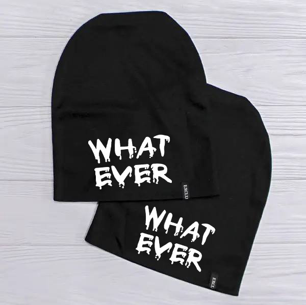 Жіноча шапка з принтом WHAT EVER