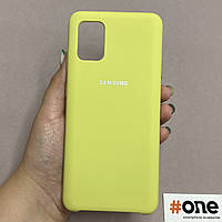 Чехол для Samsung Galaxy A31 однотонный матовый чехол на телефон самсунг а31 желтый HQS
