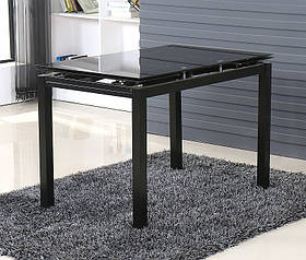 Скляний розкладний стіл Венді чорний XS-1025, 80/130х65 см