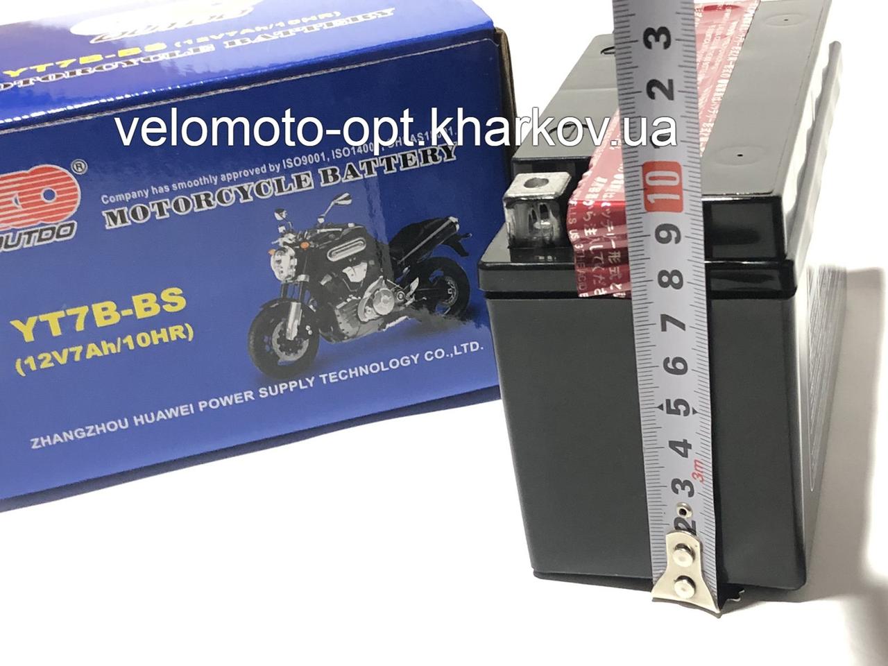 Аккумулятор мото Outdo YT7B-BS 12V7Ah/10HR кислотный узкий - фото 4 - id-p1696994241