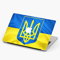 Чехол пластиковый для Apple MacBook Pro / Air Украинский флаг и герб макбук про case hard cover прозрачный матово-білий