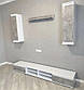 Стінка Люсія 220 см біла матова з фасадами бетон із ДСП у вітальню, фото 2