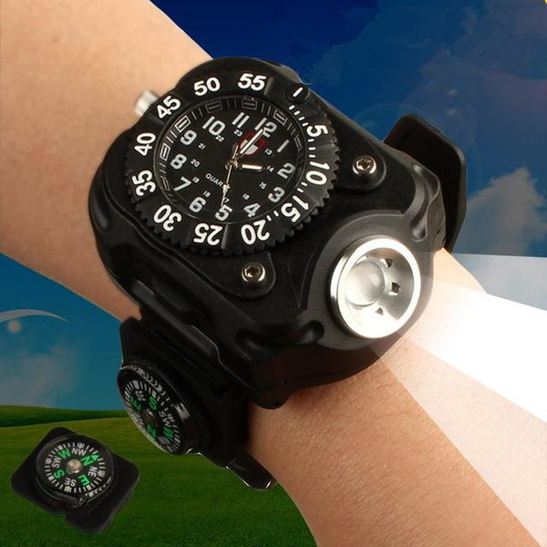 Чоловічий спортивний тактичний годинник Besta FlashLight з компасом