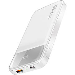 УМБ Promate Torq-10 10000 mAh, USB-C PD, USB-А QC3.0 White (torq-10.white)