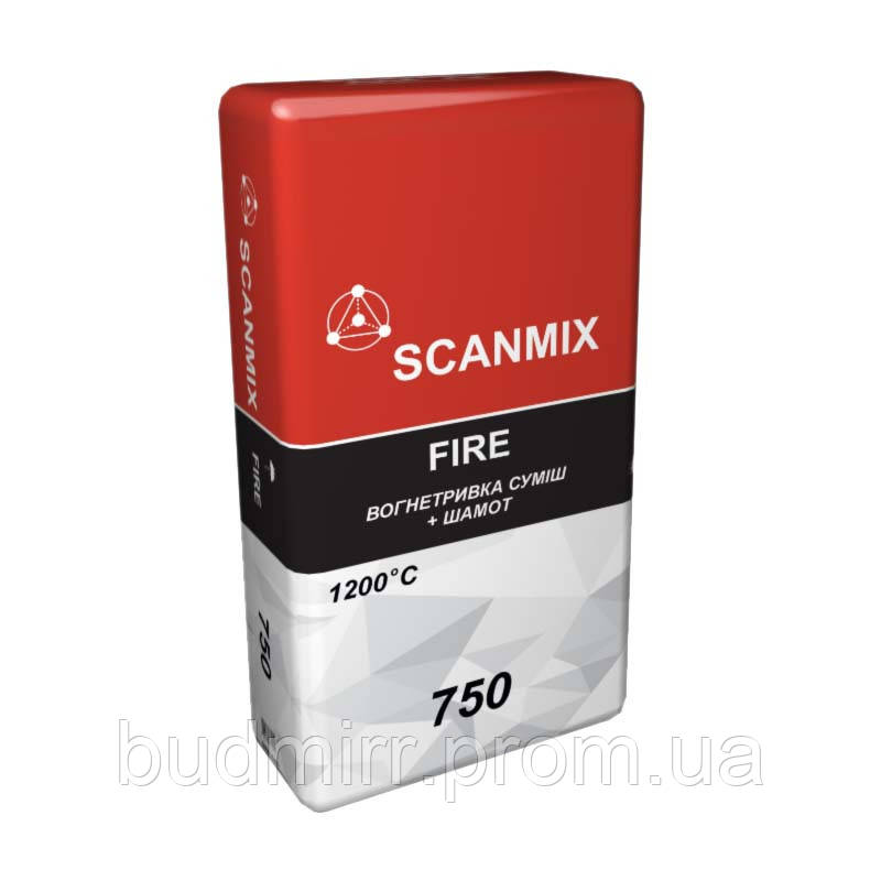Cмесь для кладки печей и каминов Scanmix Fire 750 (25 кг) - фото 1 - id-p1697093317