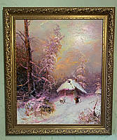 Картина маслом на полотні 'Зимовий пейзаж з будинком' 2007 р.