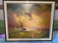 Картина маслом на холсте "Буря на море" 2007 г., Картина, Живопись, Уникальные картины, Современная живопись
